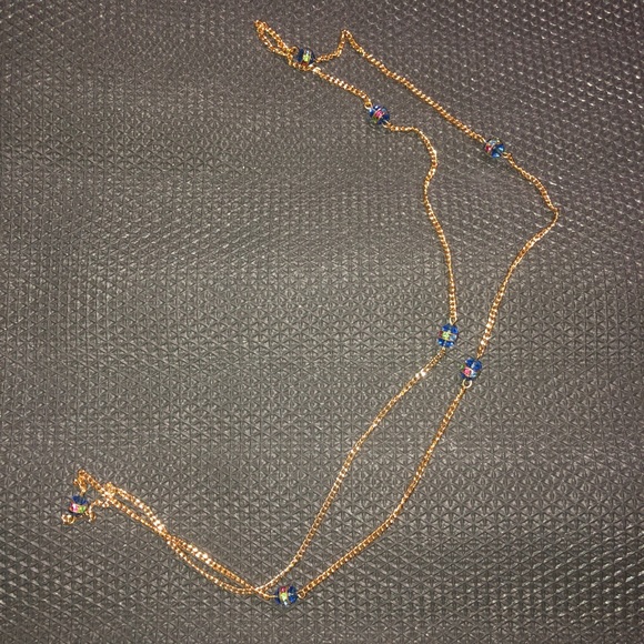 long beaded gold chain necklace - Picture 2 of 5